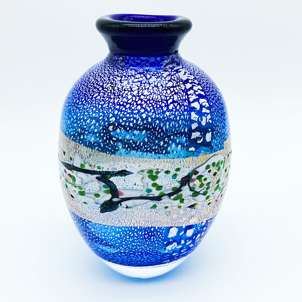 現代の名工 黒木国昭 花瓶 金銀彩象嵌 光琳 天の川 - CRAFTS DESIGN