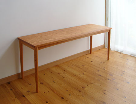 家具工房クラポ・チェリーの丸脚カウンターテーブル 180cm×60cm 無垢材