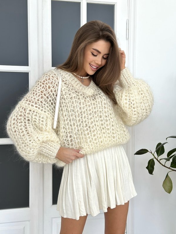 Chunky Mohair Knit Sweater knitting pattern, Oversized sweater pattern
