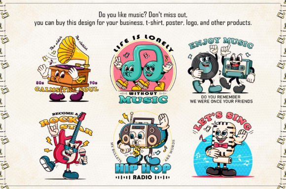 Music Character Retro Mascot Graphic by Kevyn Creative · Creative