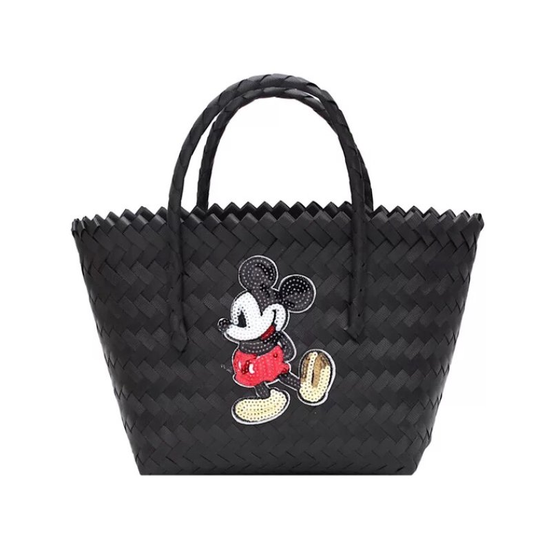 Basket tote bag with sequin Mickey Mouse handbag スパンコールの