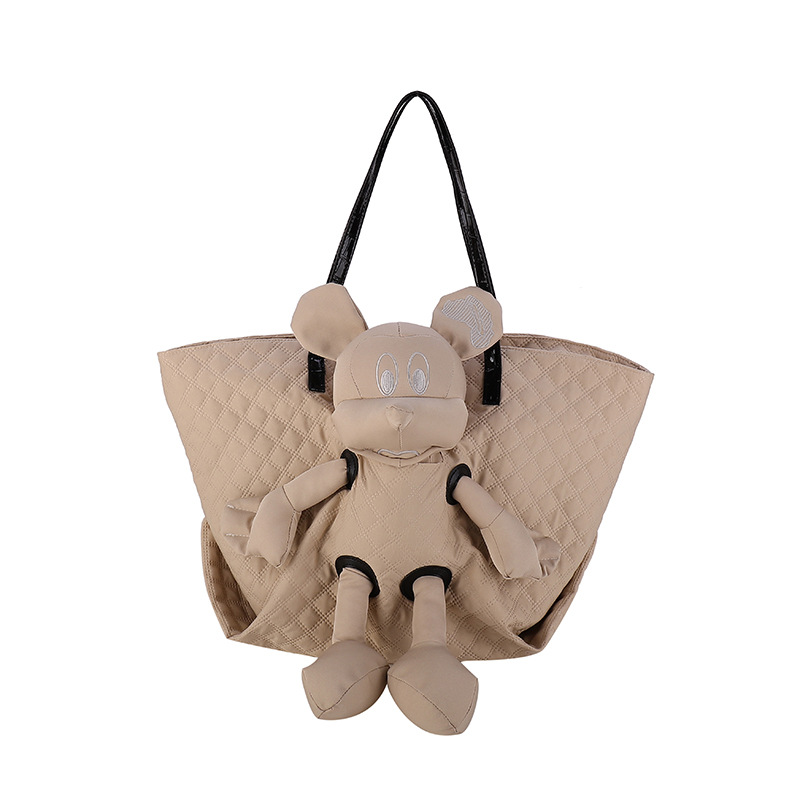 Unisex Mickey Mouse Plush Tote Shoulder Shopping Bag handbag ユニ