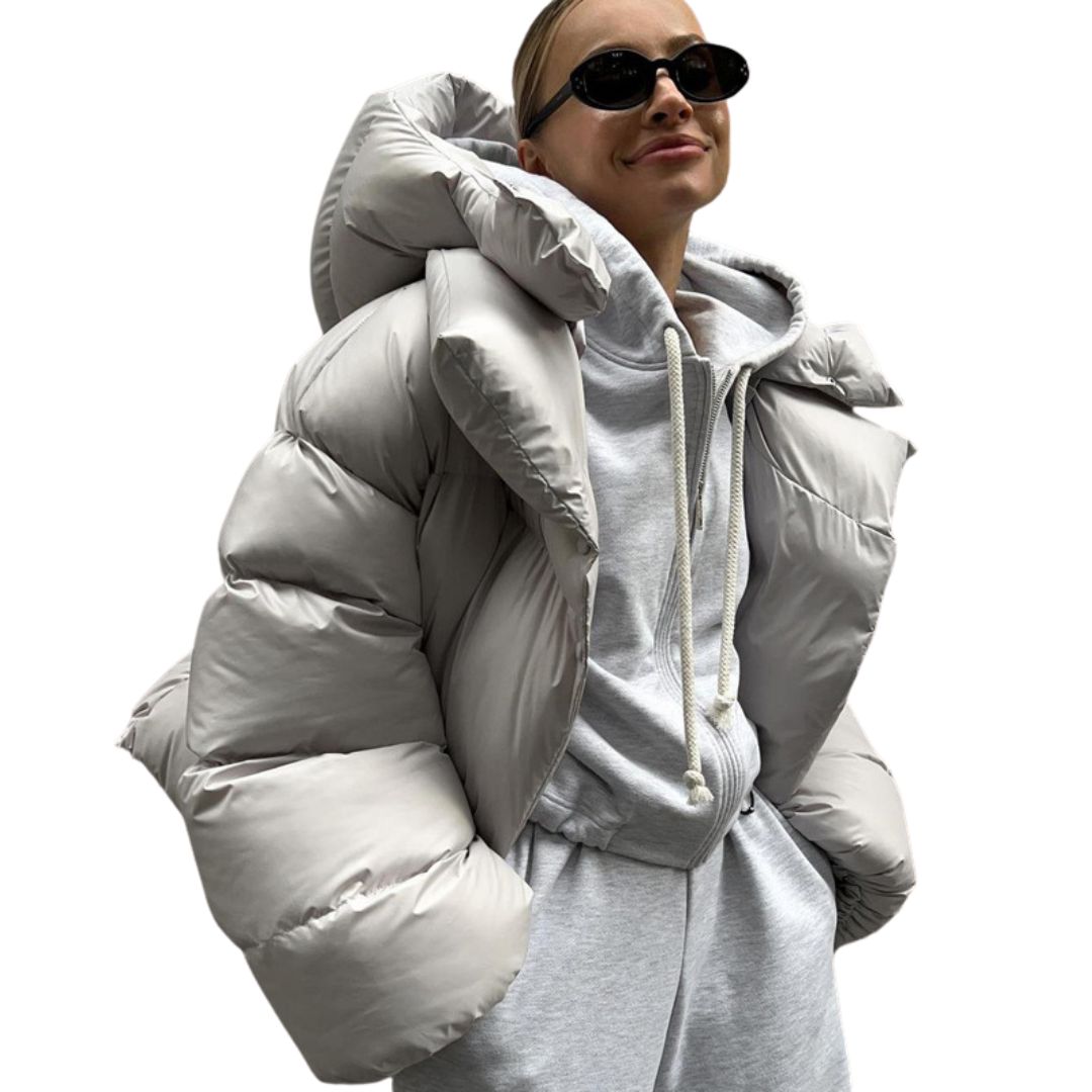 Personalized street short length hooded down jacket coat