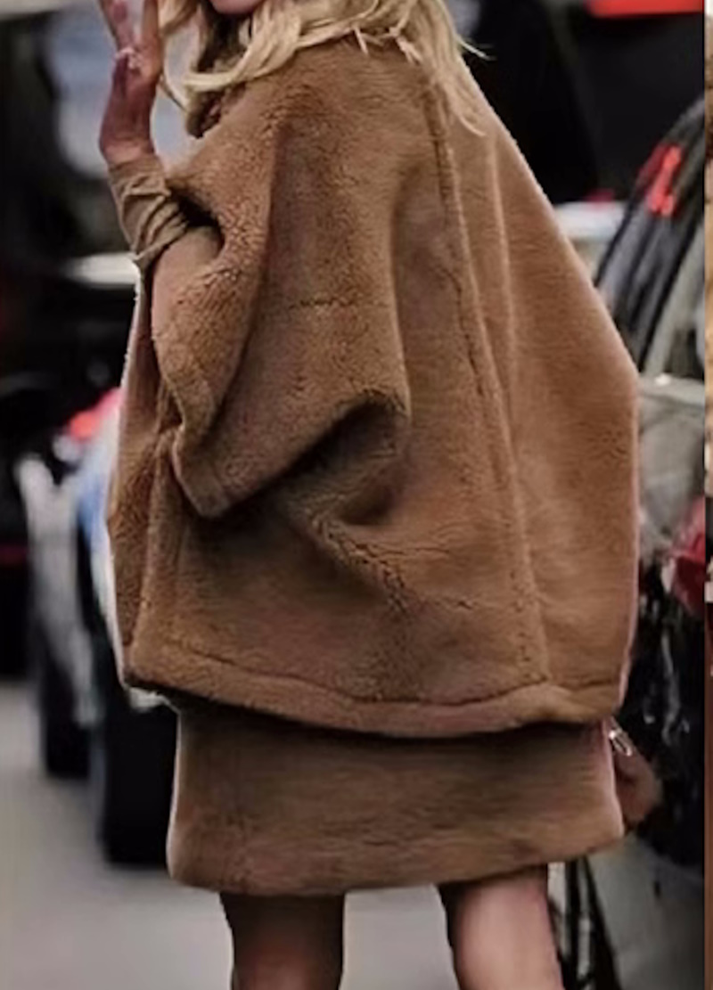 Women's teddy bear cape poncho テディベア テディーベアケープ