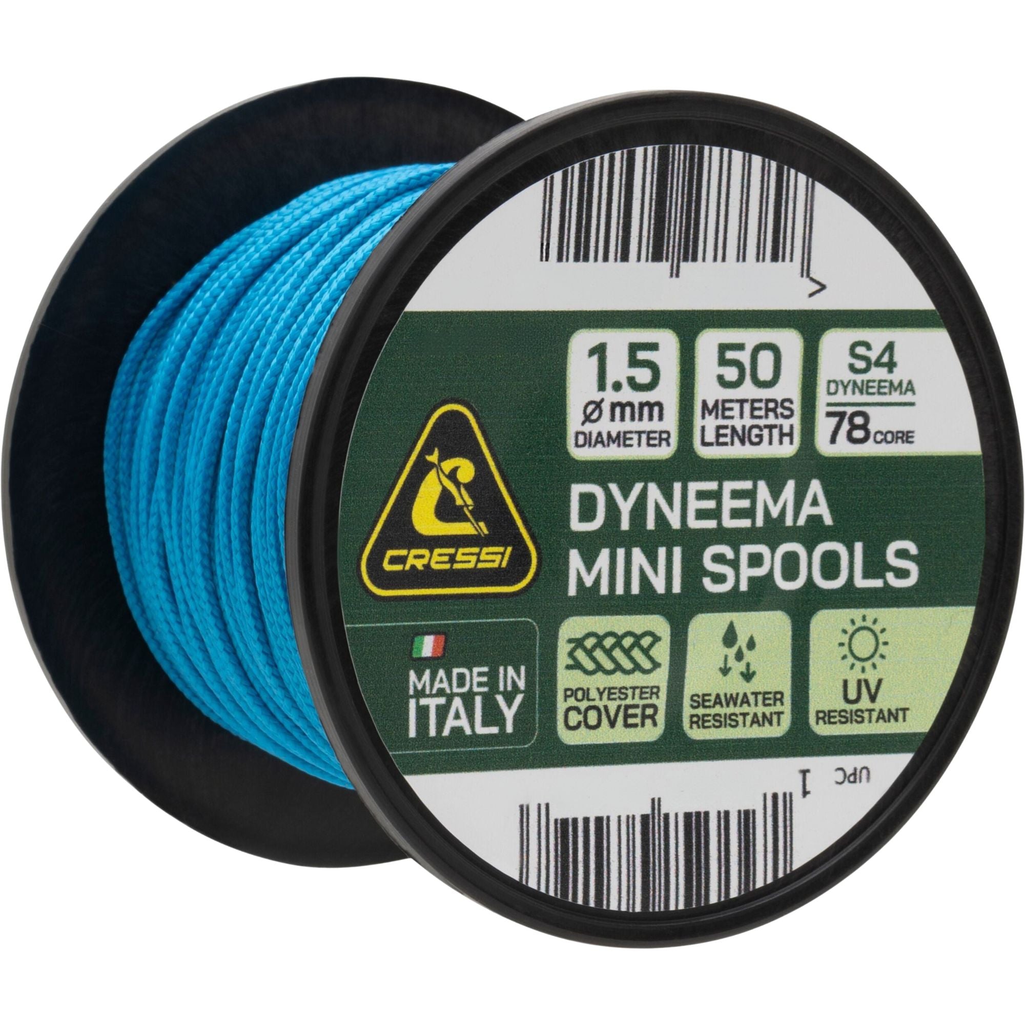 Linha Cressi Dyneema Mini Spools 1.5mm 50m Alta Resistência para