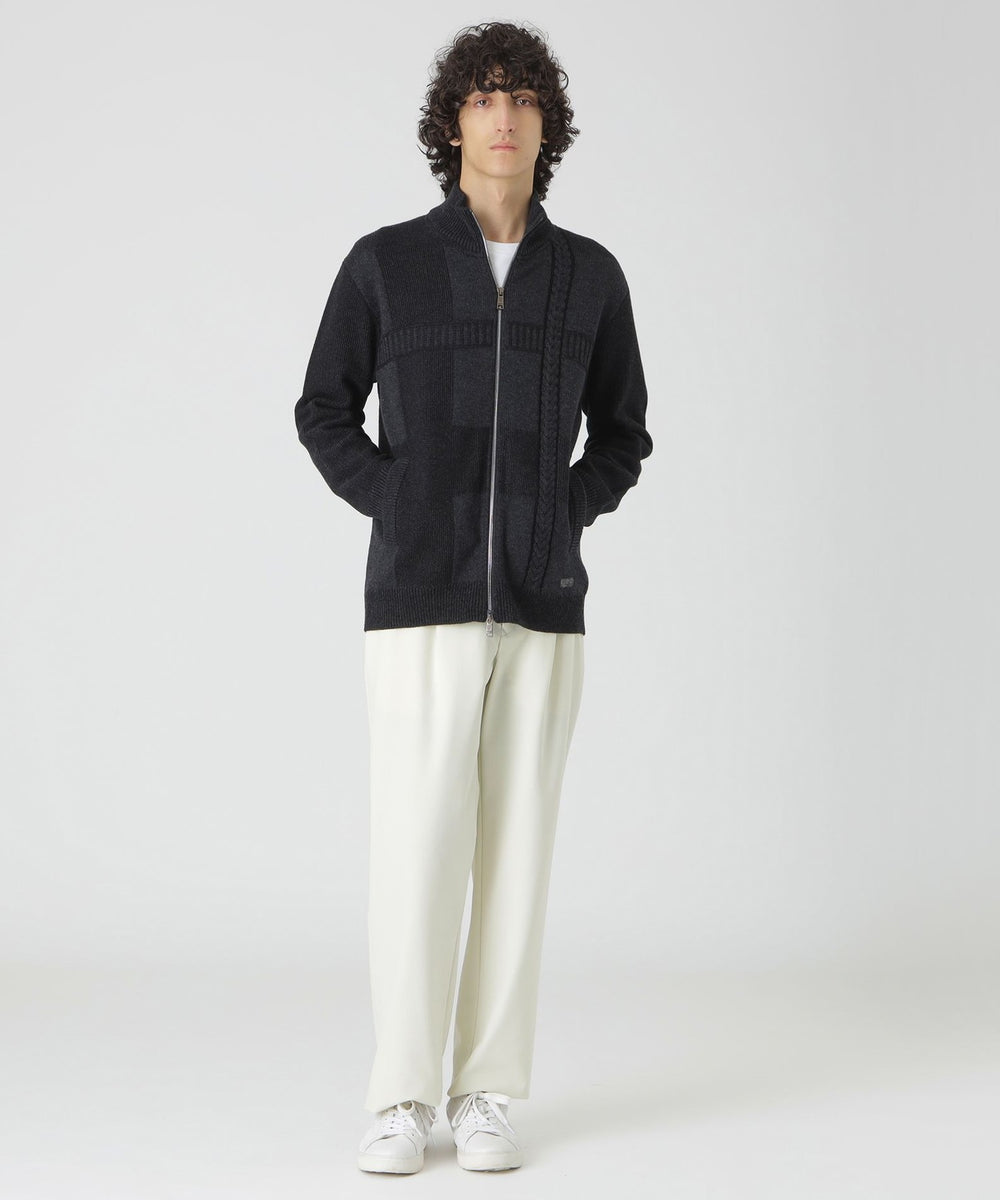 プレーティングカラーシャドーチェックドライバーズニット（ニット