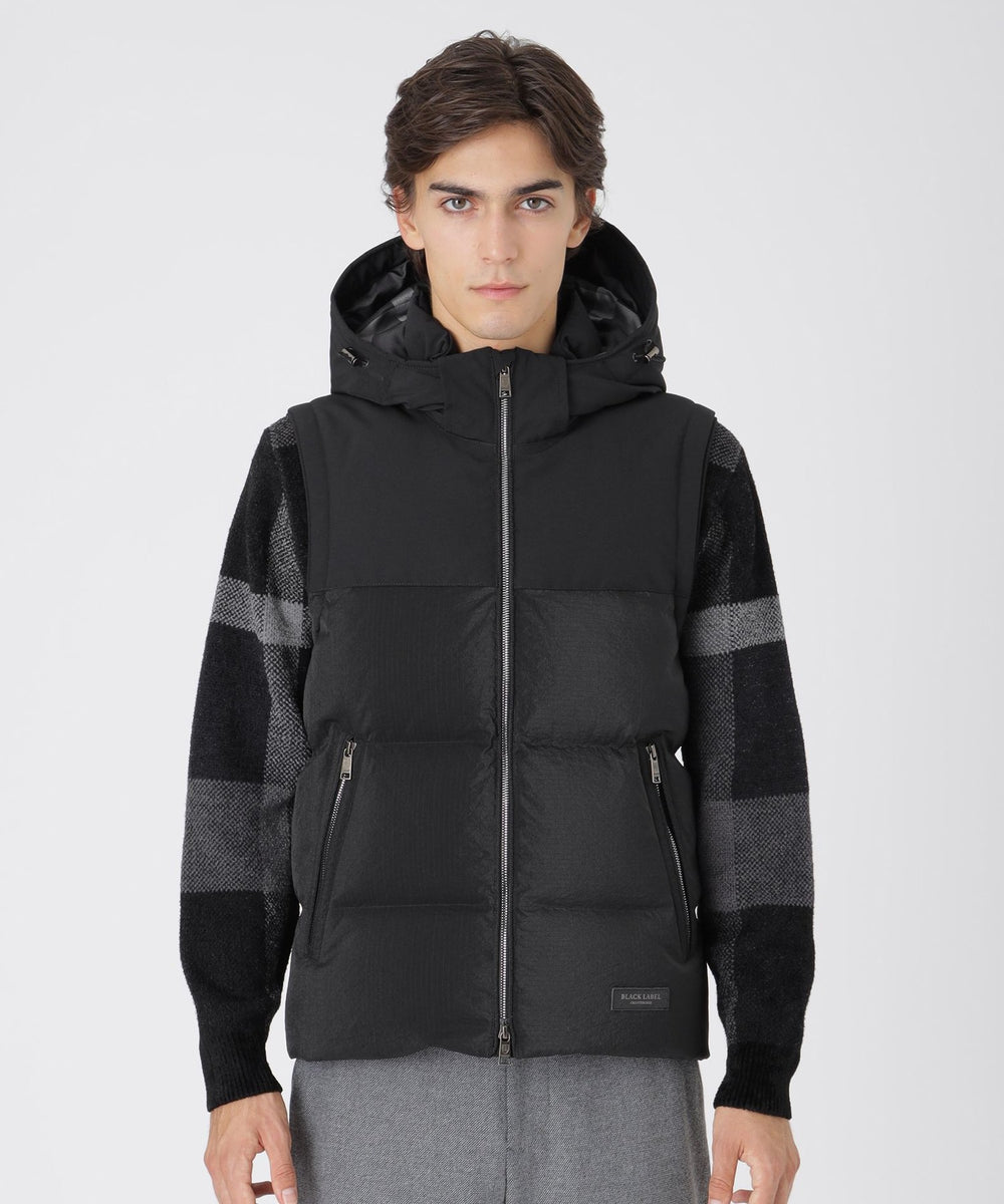 ファブリックコンビダウンベスト（ブルゾン）｜BLACK LABEL