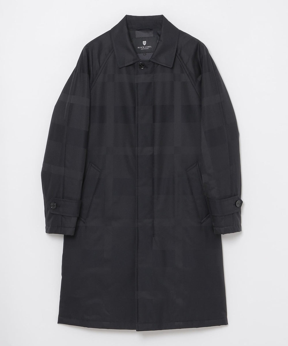 シャドーチェックパデッドステンカラーコート（ブルゾン）｜BLACK