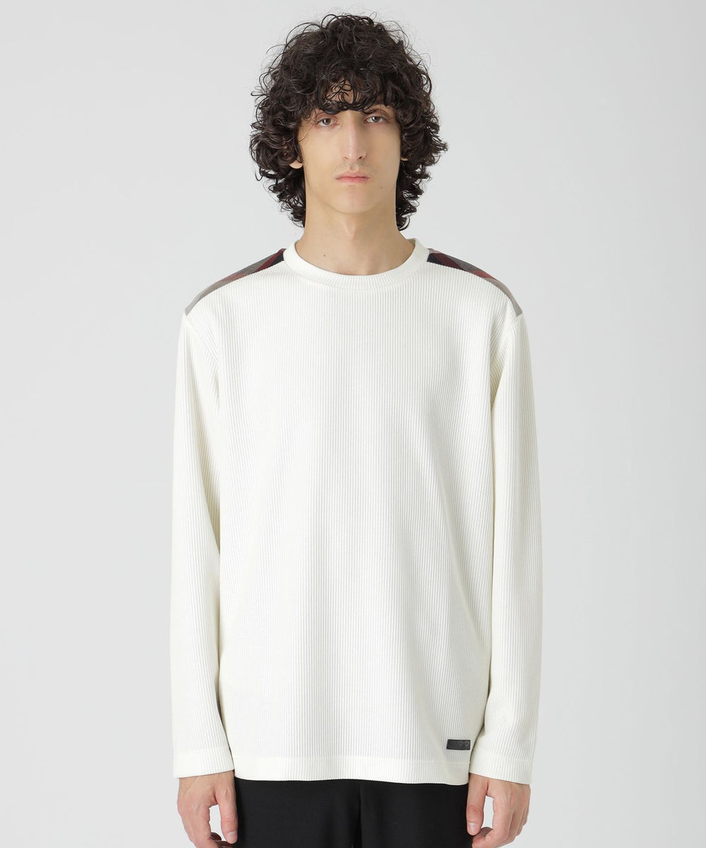 ショルダーチェックニットソー（カットソー）｜BLACK LABEL