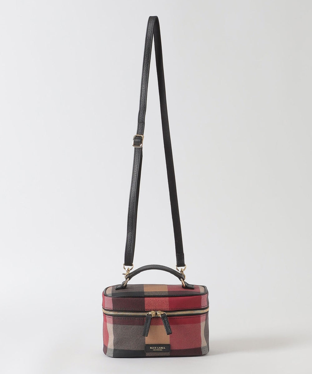 クレストブリッジチェックPVCバニティショルダー（バッグ）｜BLUE