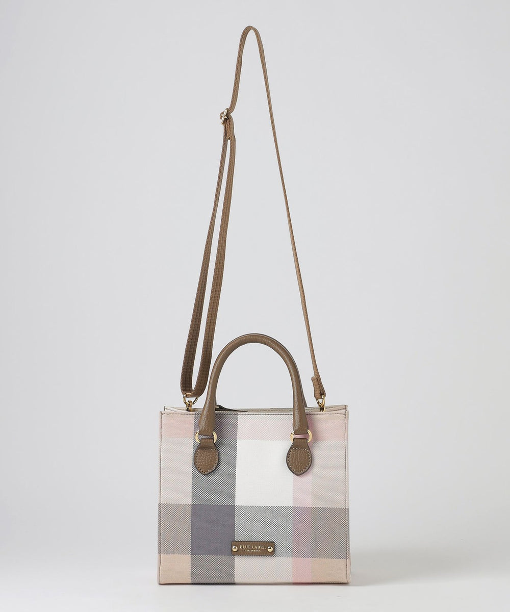クレストブリッジチェックキャンバススクエアミニトート（バッグ