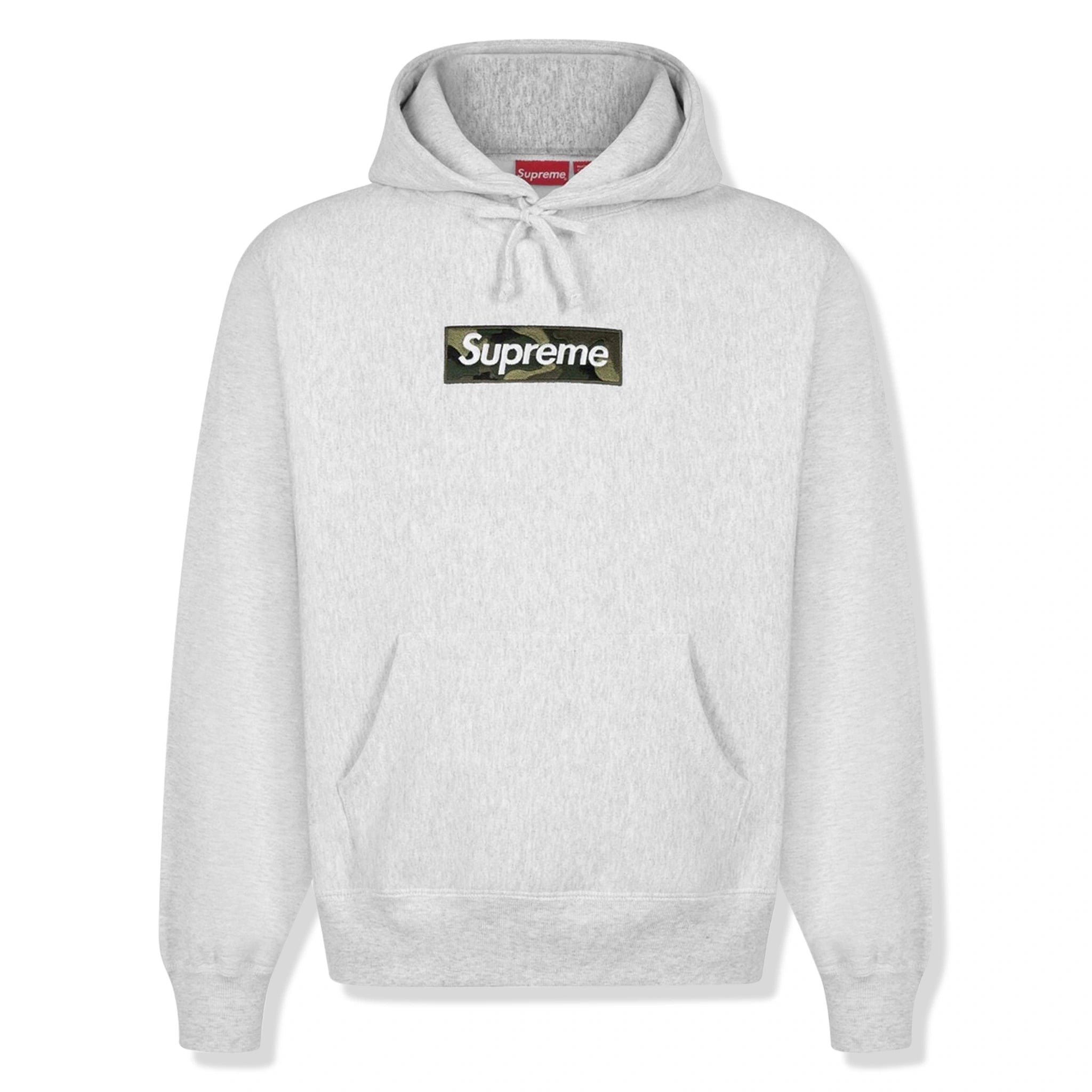 Supreme Box Logo Ash Grey Hoodie (FW23) | FW23SW56