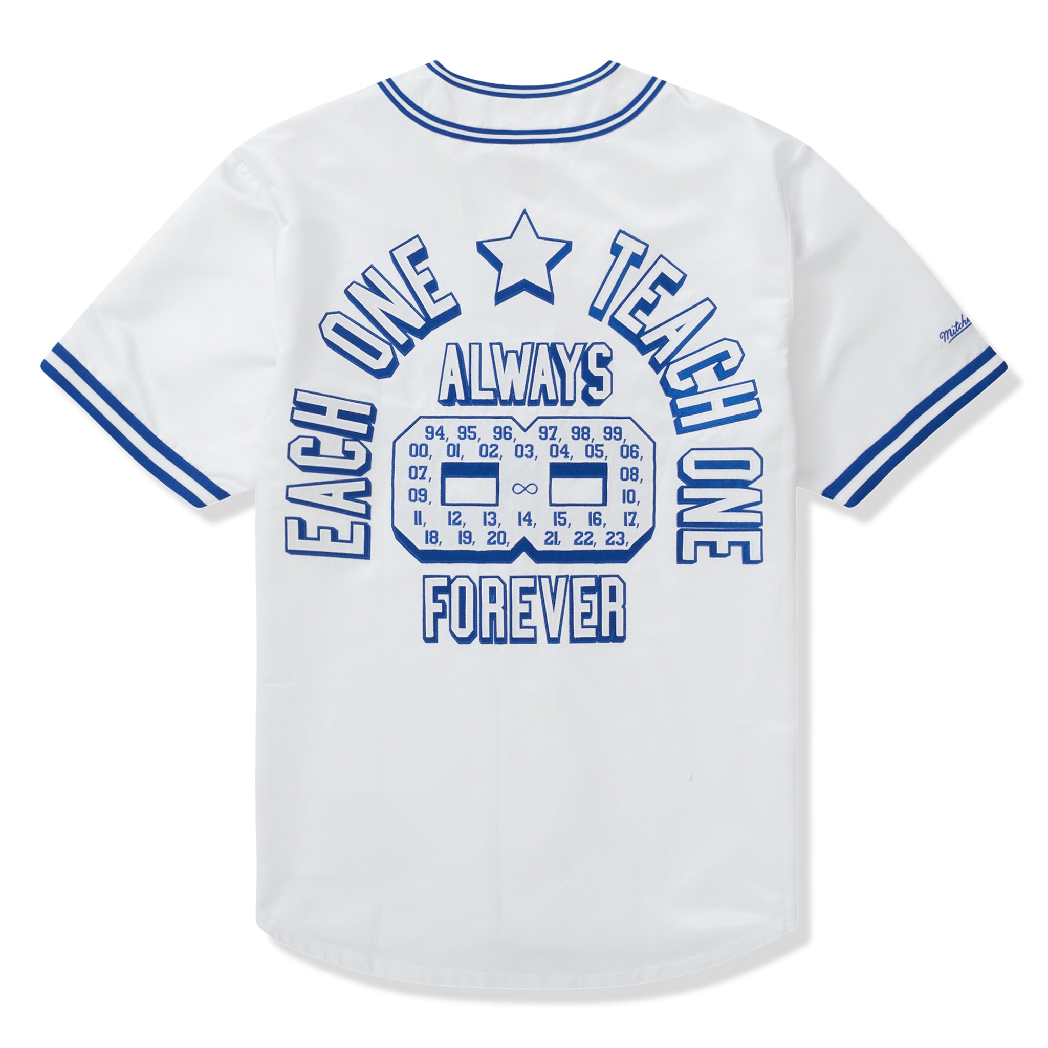 Supreme Mitchell & Ness Satin White Baseball Jersey | SS23KN25