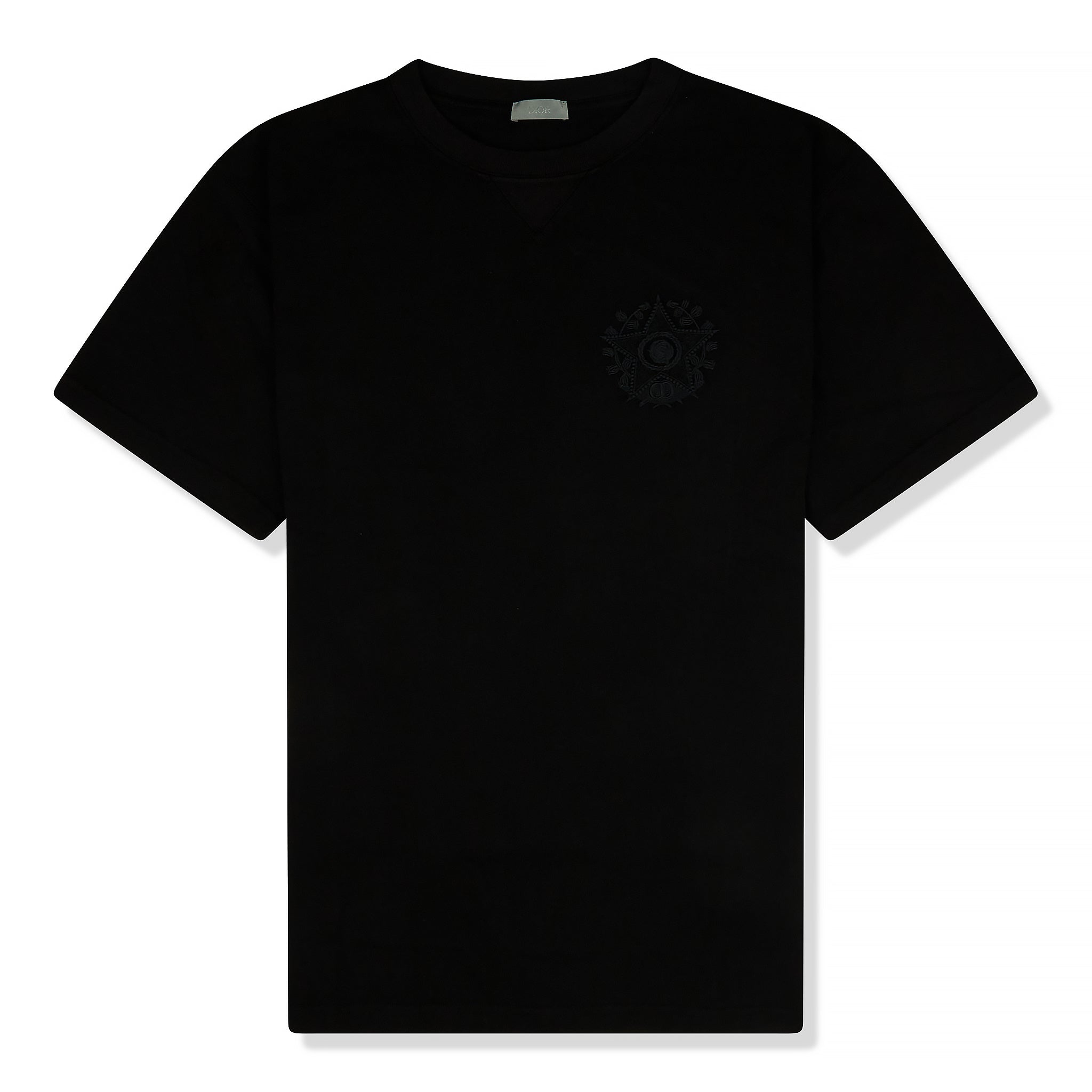 Dior CD Étoile Embroidered Oversized Black T Shirt | 243J685C0677_C989