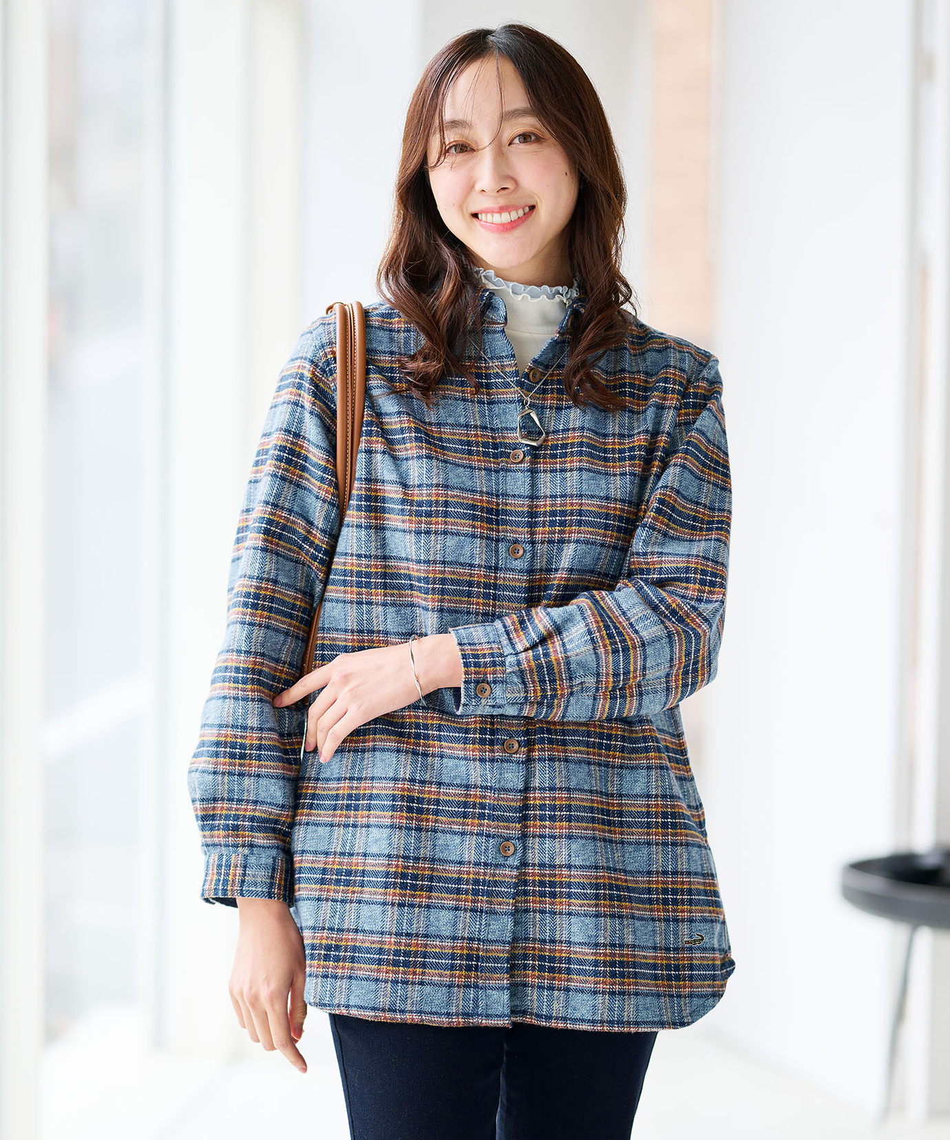 レディース ツイードライク チェック柄 チュニック通販 [0321-57700