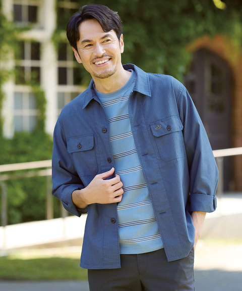 メンズ ダブルポケット付き シャツジャケット通販 [1601-55100