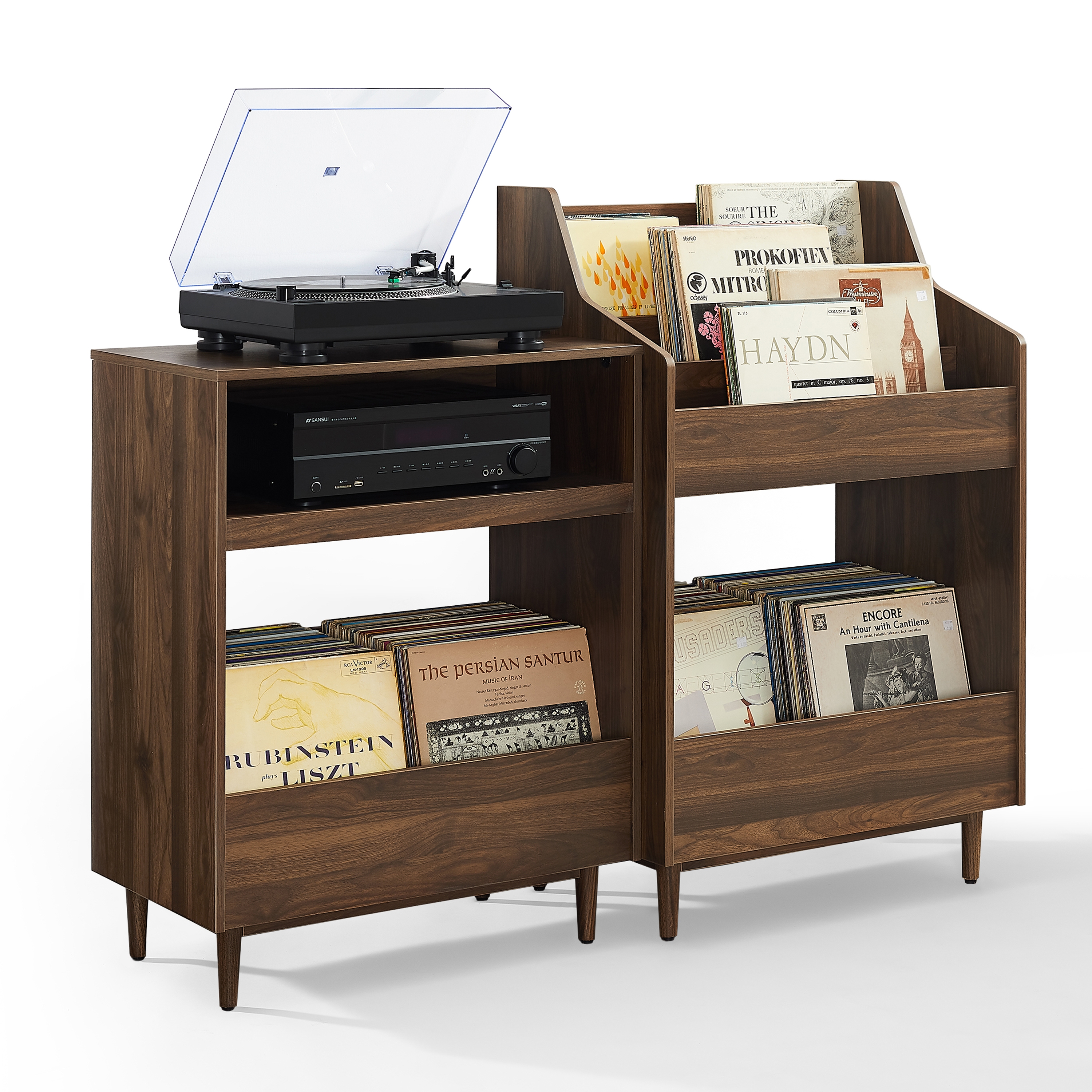 Liam 2pc Record Player Stand And Vinyl Storage Set | Crosley Radio
