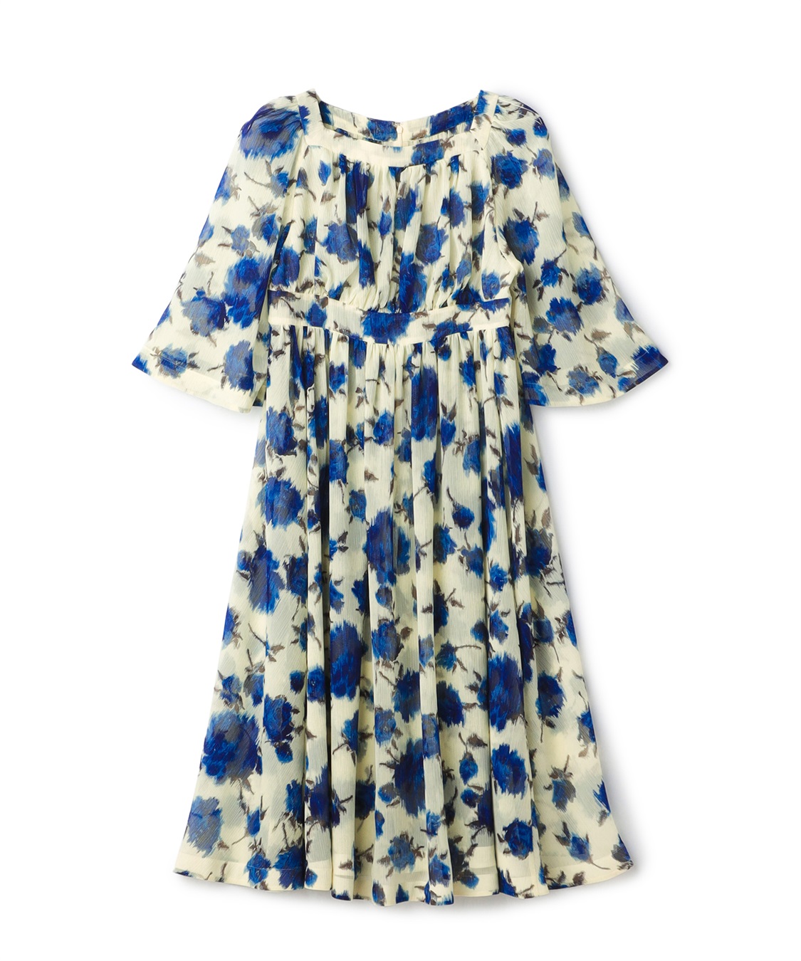 ロース柄プリントギャザーワンピース 49AV JUNKO SHIMADA｜クロス