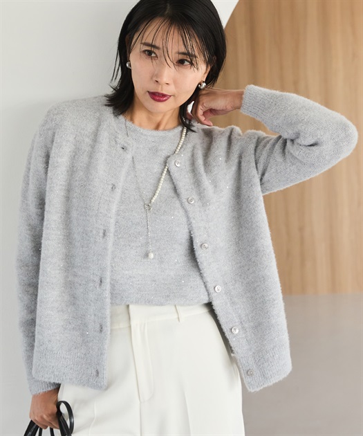 ESCADA エスカーダ 豪華スパンコール ウールカーディガン 40 ESCADA