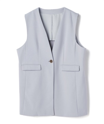 anyfee/プラスサイズ】パネルラインベスト/ジレ《ウォッシャブル/洗濯