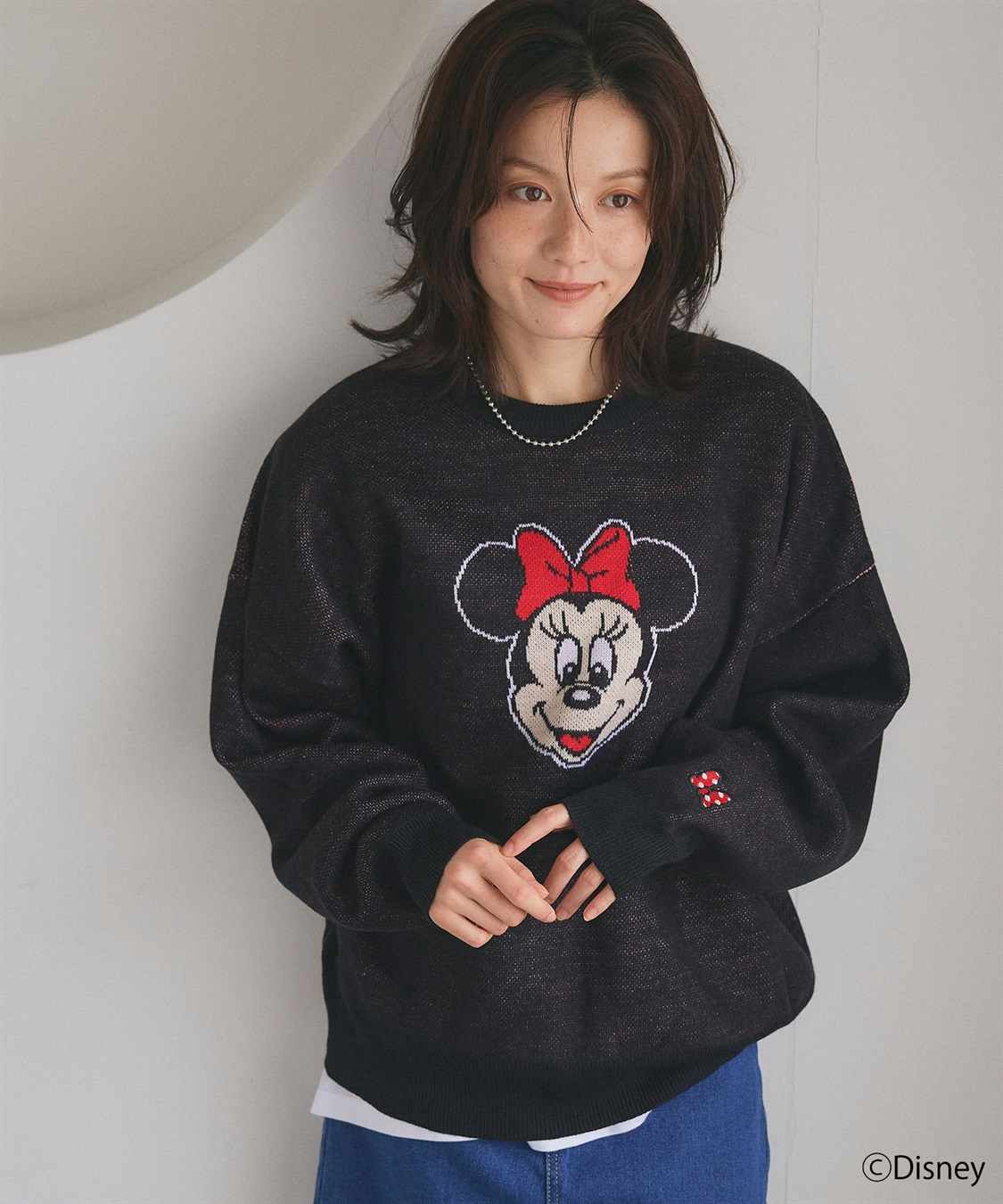 Disney/ディズニー】Minnie Mouse/ミニーマウス/ジャガードニットプル