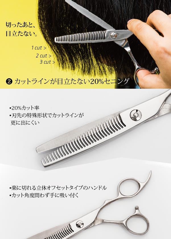 スパッと快適に切れる理美容師サロン用シザーカットバサミ操作性抜群