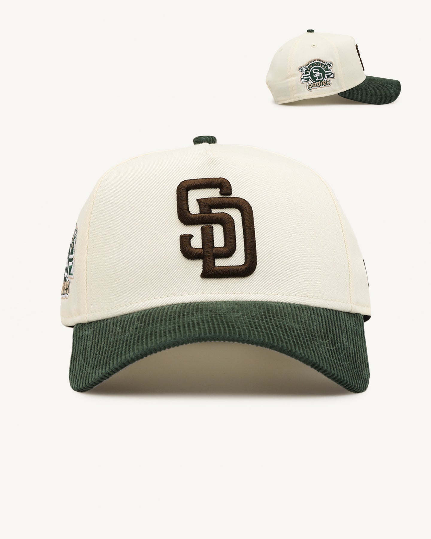 New Era San Diego Padres 'Chrome White Green' Corduroy Visor
