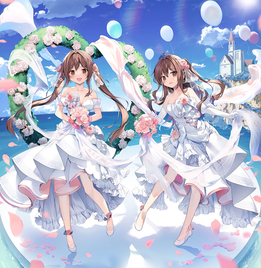 karory先生]描き下ろしカーテン（蒼海舞香＆蒼海夏音／ウエディング）