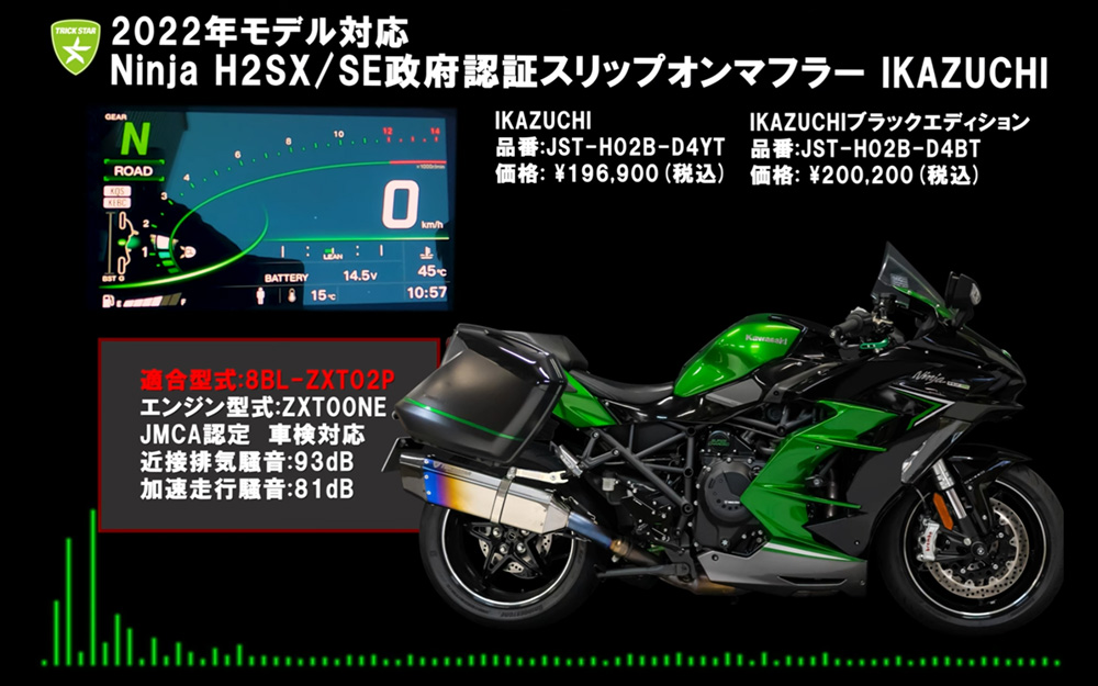 トリックスターは新製品Z650RS用フルエキゾーストマフラーとNinja H2