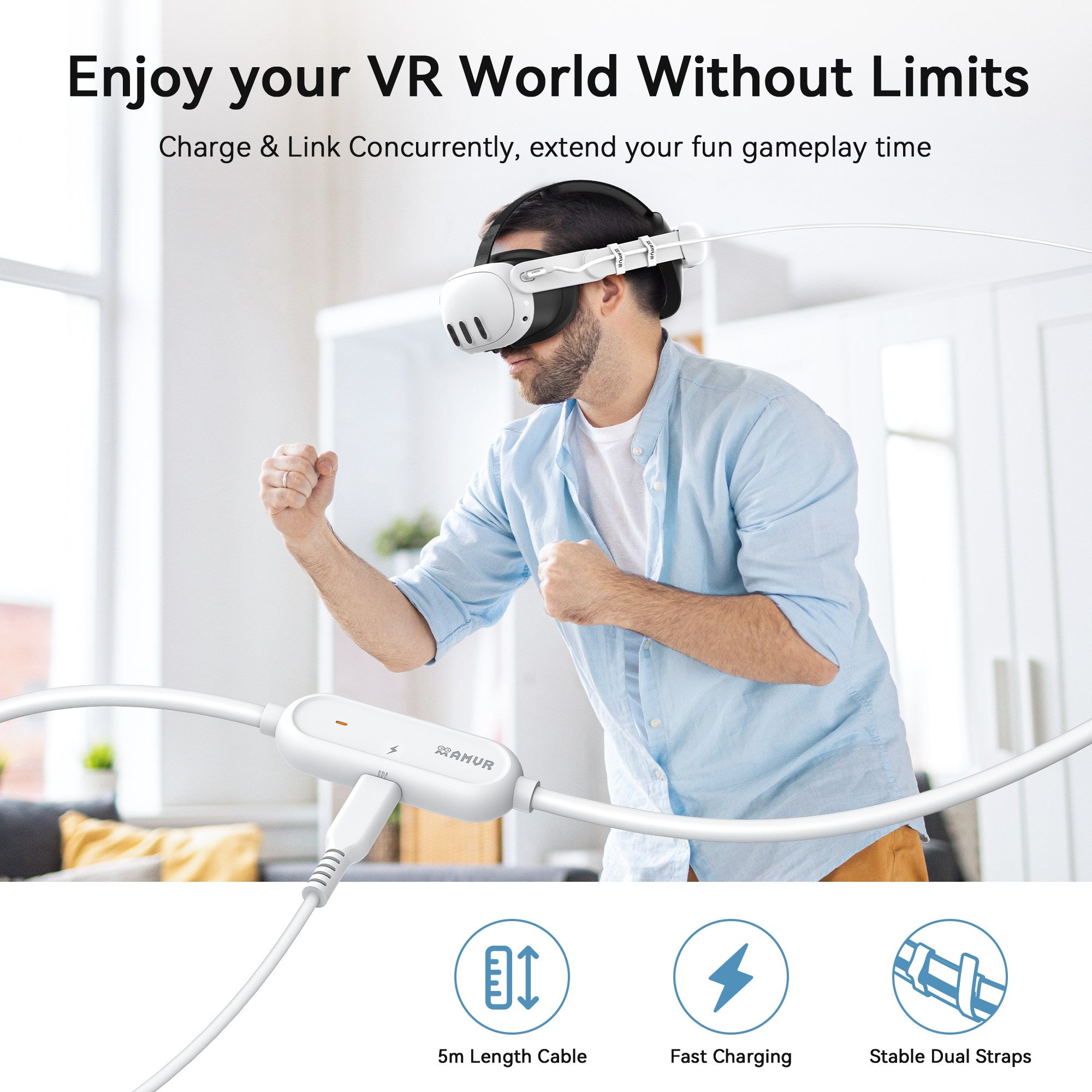 Link Cable for Quest 3 | Meta Quest Charging Cable - AMVR