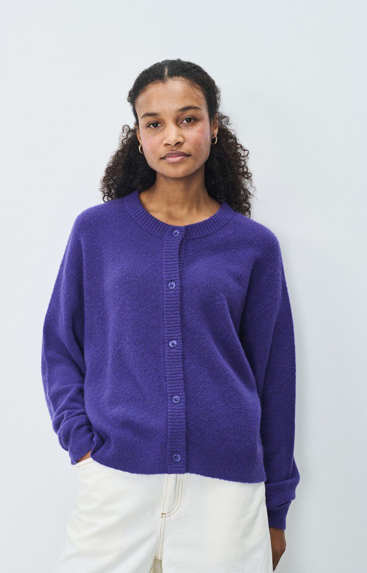 Women's cardigan Damsville - PURPLE MELANGE 55 Long sleeve Violet