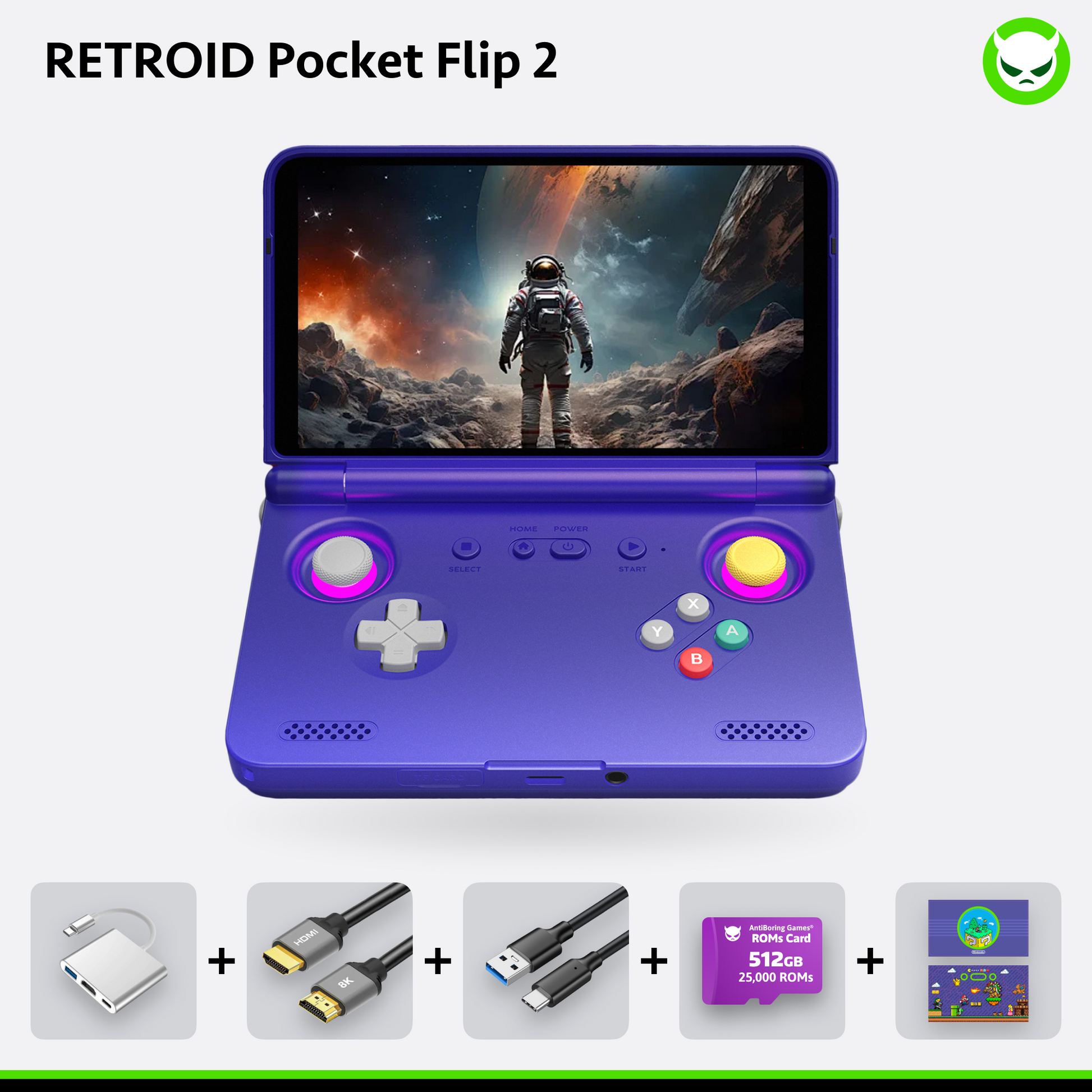 Retroid Pocket Flip 2 Handheld【Pre-configured】Retro Game Console