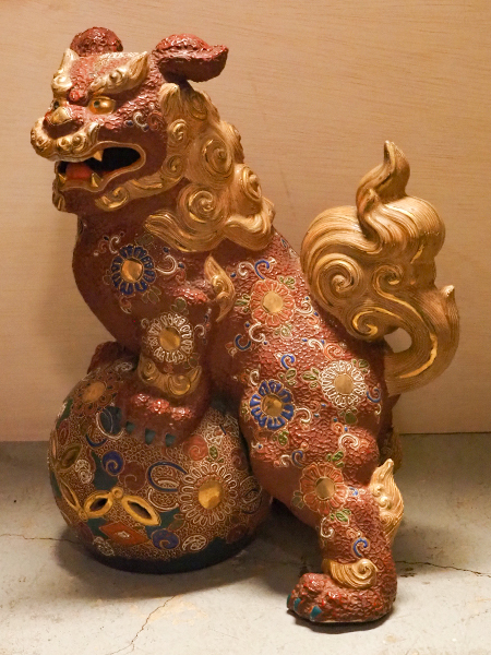 アン様　九谷焼　陶器製 獅子像アンティーク　コレクション　骨董品 アン様 九谷焼 陶器製 獅子像アンティーク コレクション 骨董品 アン様