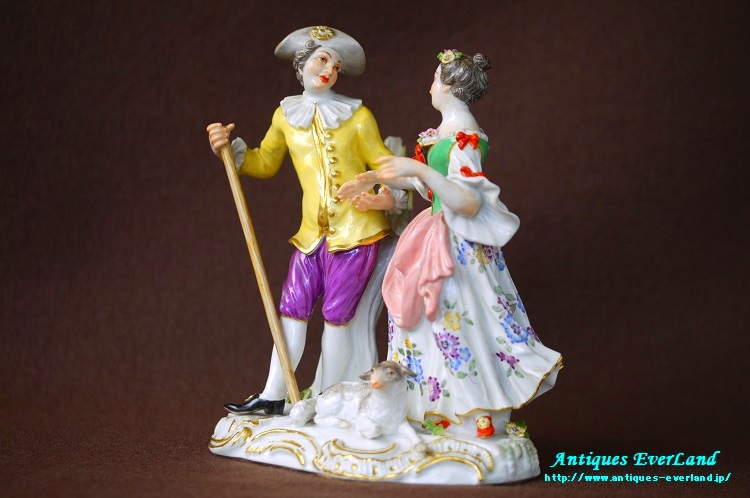 マイセン 羊飼いの恋人達 Shepherd Lovers 陶人形 専用箱入