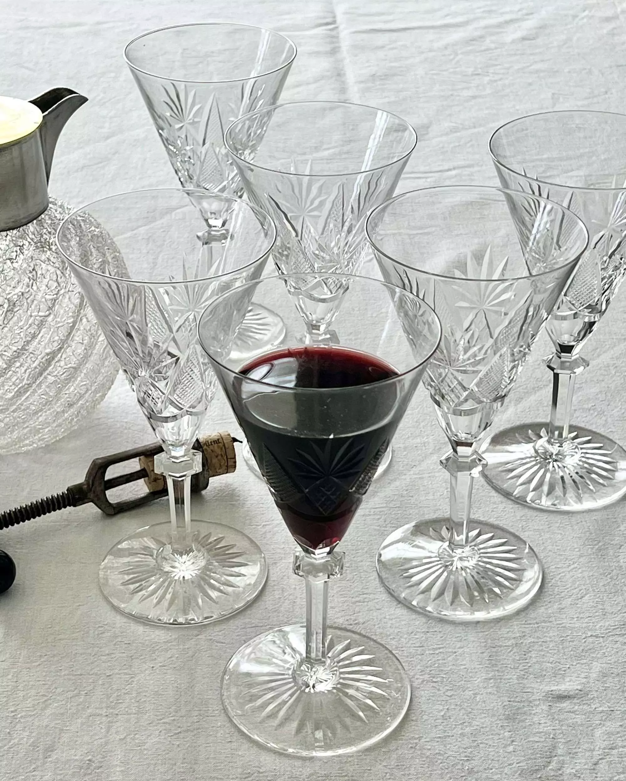 Val Saint Lambert Finest Crystal Large Wine Or Water Goblets in