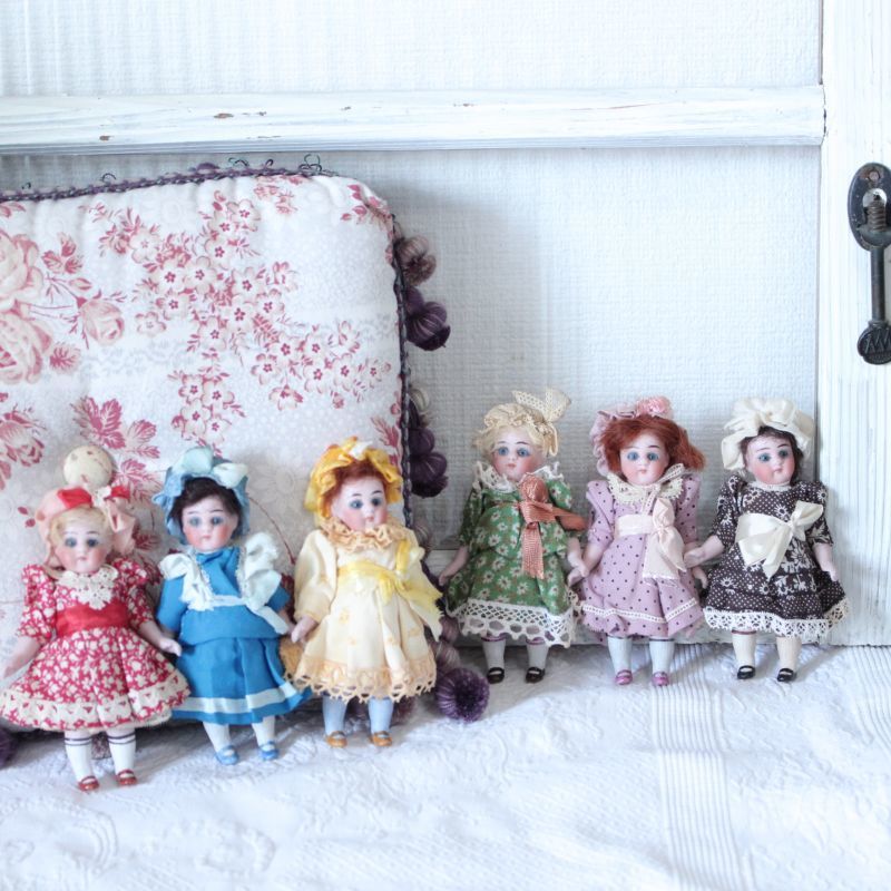 O82］ビスクドール うさぎ 猫 2体セット ミニョネット オールビスク