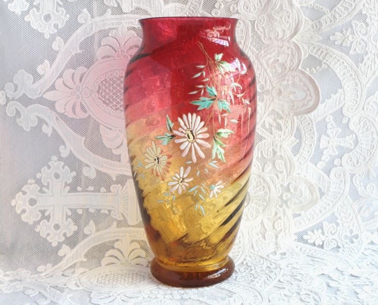 オールド・バカラ 博物館級 1878年 金彩エナメル彩 30cm 大型 花瓶