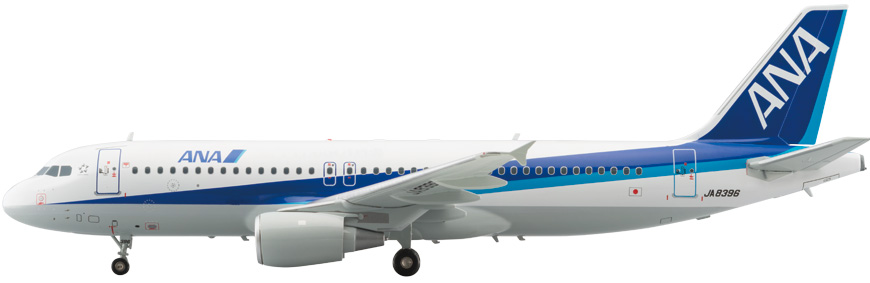 NH20063 1:200 A320 JA8396 ANA塗装 木製台座付 ダイキャストモデル