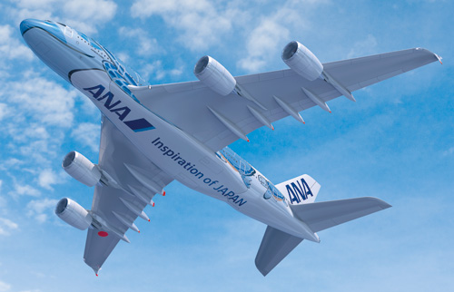 NH20145 1:200 A380 JA382A FLYING HONU エメラルドグリーン スナップ