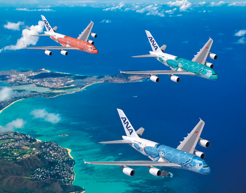 NH20162 1：200 A380 JA381A FLYING HONU ANAブルー完成品（WiFi