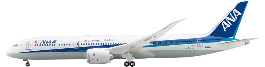 NH20131 1:200 BOEING 787-9 JA893A 完成品（WiFiレドーム・ギアつき