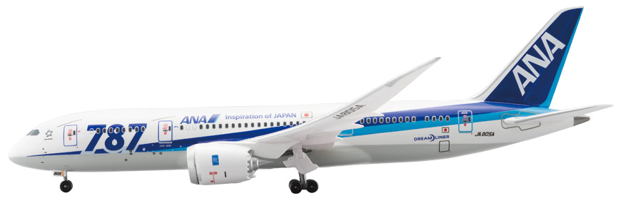 NH40115 1:400 BOEING 787-8 JA805A 787ロゴ ABS樹脂完成品（ギアつき