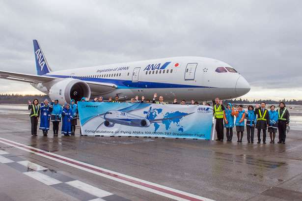 世界で初めて、ANAが787ドリームライナーによる10万便の運航を達成
