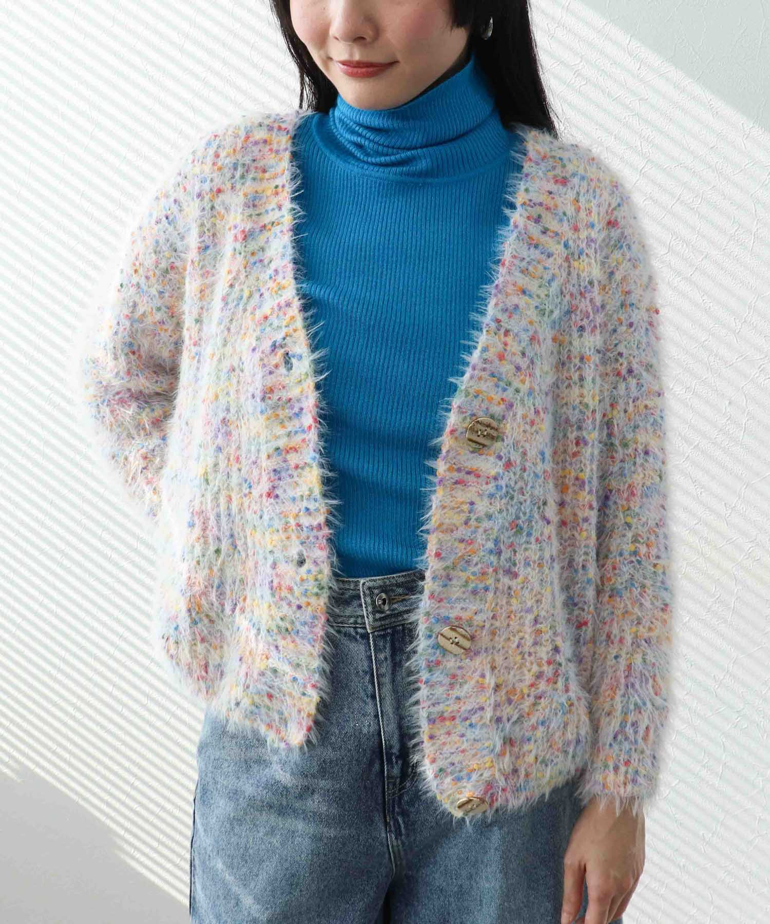 ポコポコMIXヤーンニットカーディガン | AND ON JIONE STORE