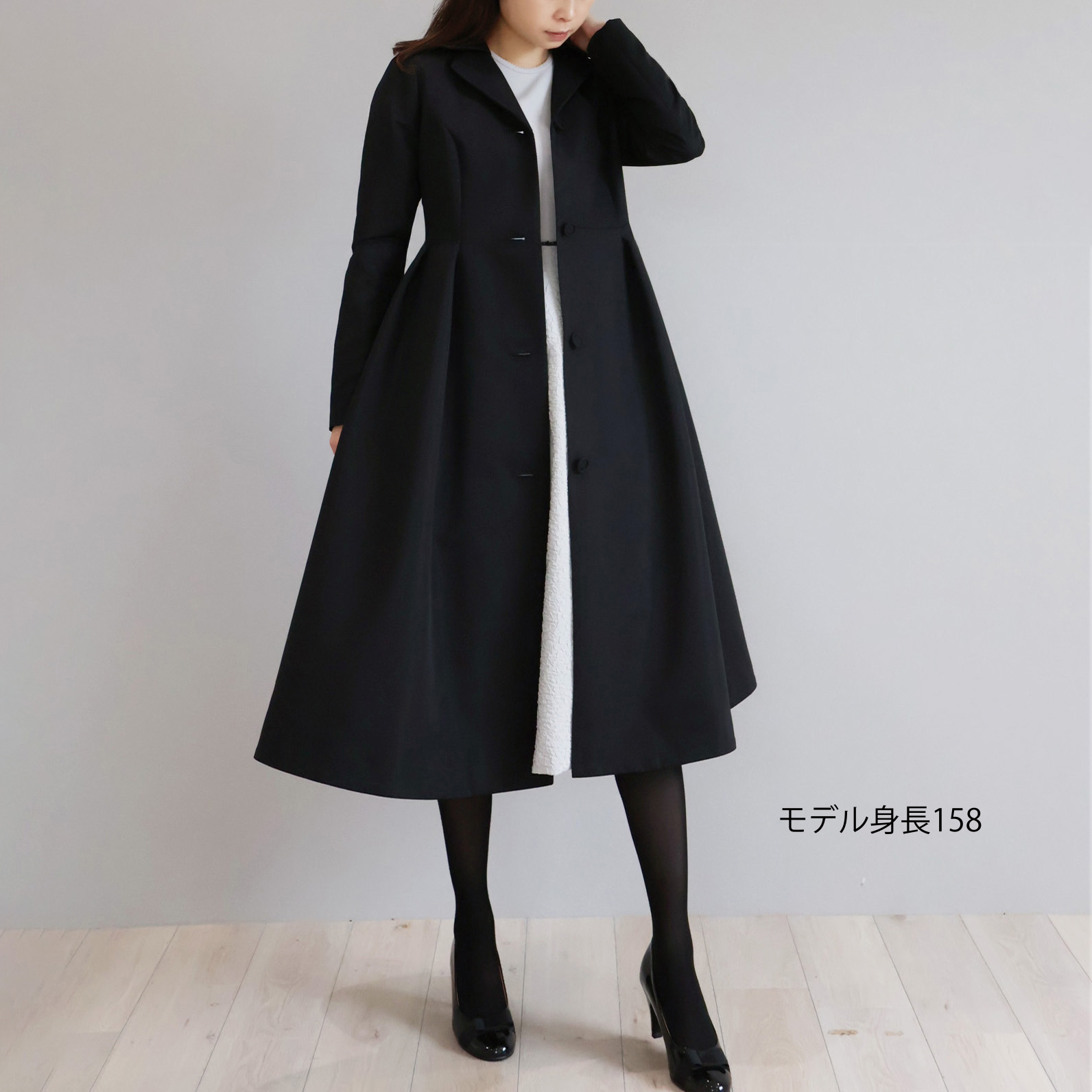 グログランタフタ エレガント チェスターコート【JM1254BD】 商品詳細