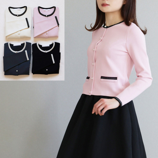 ミラノリブ ブレード付き バイカラーカーディガン【JM2325BD】 商品