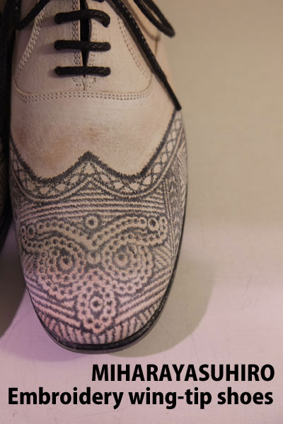 MIHARAYASUHIRO ミハラヤスヒロ 23120300 刺繍ウィングチップシューズ