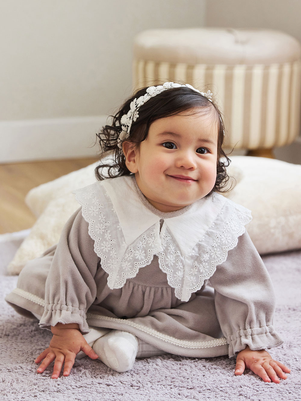 mocmof】おめかしレース襟ロンパース | ロンパース・カバーオール(品番