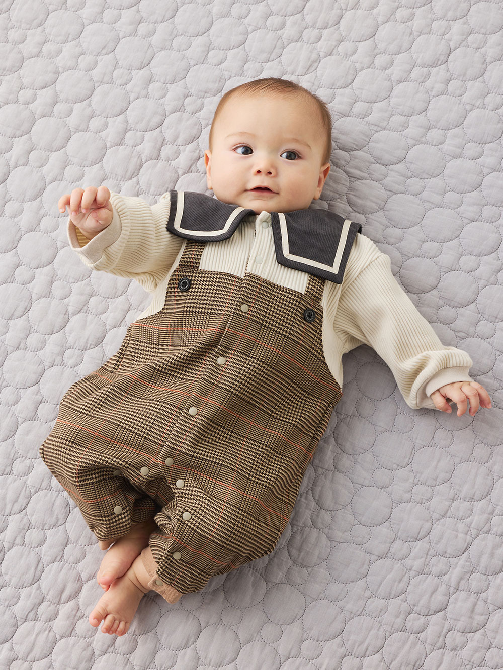 Ampersand】チェック柄サロペットロンパース | ロンパース