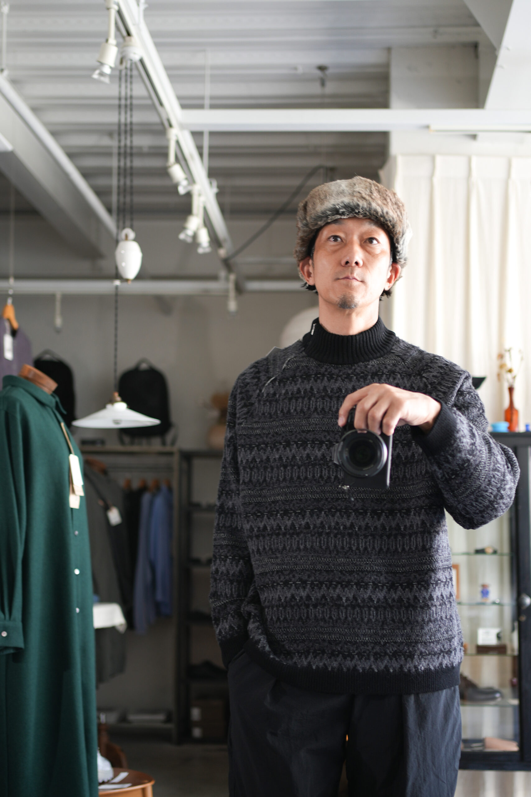 White Mountaineering」NORDIC PATTERN ZIP PULLOVER | ANOTHER LOUNGE